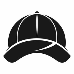 Black Baseball Cap Isolated On White Simple Headwear Accessory Monochromatic Style Digital Illustration Design Summer Fashion Apparel Protective Clothing