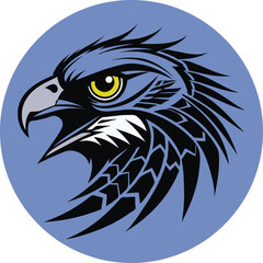 Obraz premium Piercing Gaze Eagle: Majestic Bird Head in Circular Frame