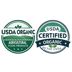 USDA Organic, Certification stamp, Label Logo ,symbol Badges label ,vector icon