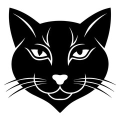 Obraz premium Vector Illustration Of Cat Face In Black And White Minimalist Design Simple And Clean Style Ideal For Mascot Logo