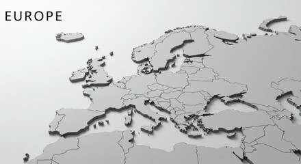 Obraz premium Isometric Gray World Map On White Background