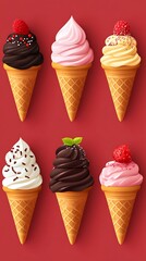 Ice Cream Cones Variety Display
