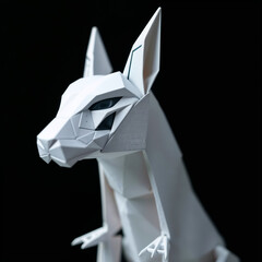 Folded Paper Animals - Japanese Geometric Art Isolated on Color BG