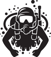 diver silhouette icon vector illustration on white background.