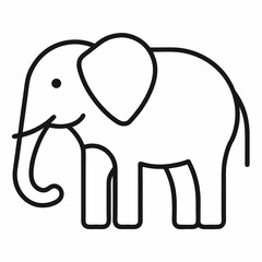 Cute Elephant Outline Icon Vector Illustration For Childrens Designs And Animal Themed Projects Simple Flat Design