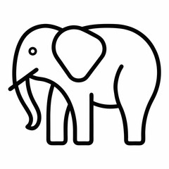 Outline Icon Illustration Of A Cute Elephant For Children Education Or Decoration Projects And Creative Design Work