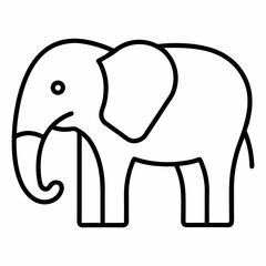 Simple Elephant Outline Icon For Children Books And Animalthemed Designs Minimalist Vector Illustration Of A Cartoon Elephant