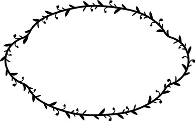 Rectangular Frame laurel wreath silhouette black horizontal vintage frames flower floral leaf border Botanical laurel ornate art leaf Elements design border retro badge decoration element isolated déc