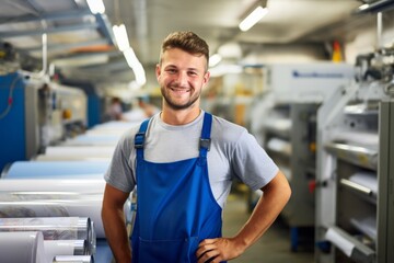Portrait of a smiling worker in printing industry