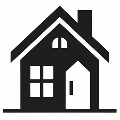 Simple Black And White House Icon Vector Illustration For Real Estate Logo Design Or Infographic Element Depicting Home Ownership And Residential Building