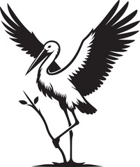 stork with baby