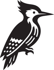Obraz premium Woodpecker silhouette icon vector illustration on white background 