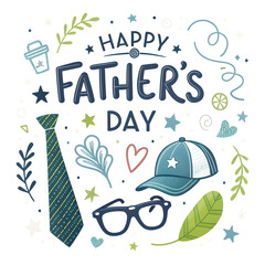 Colorful Hand-lettered Father’s Day Vector Set and typography.