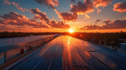 Sunset over calm water