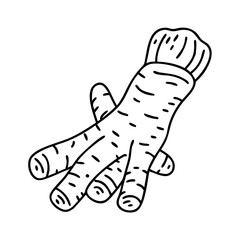 horseradish root icon, horseradish root vector illustration-simple illustration of horseradish root, perfect for horseradish root logos and icons