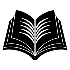 Open Book Symbol In Black And White Education And Knowledge Design Open Literature Illustration For Learning And Study Creative Concept