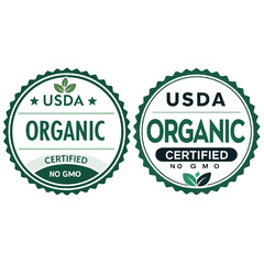 USDA Organic, Certification stamp, Label Logo ,symbol Badges label ,vector icon