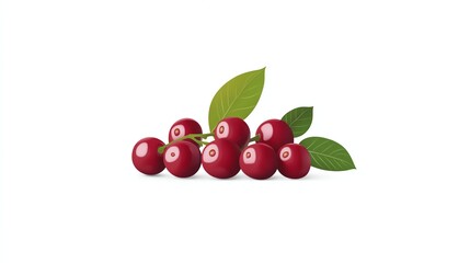 Obraz premium a camu camu berry clipart, superfood fruit, small round red, flat design, isolated on white background