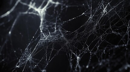 Spider web on black background