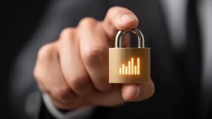 Data security and privacy, protecting information with lock chart visualization