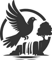 Pigeon bird silhouette vector