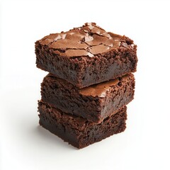Stacked brownies, rich and decadent.  Three squares of fudgy, dark chocolate brownies, glistening with a slightly cracked top.  Perfect for a sweet treat