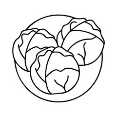 brussels sprouts icon, brussels sprouts vector illustration-simple illustration of brussels sprouts, perfect for brussels sprouts logos and icons