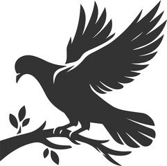 Obraz premium Pigeon bird silhouette vector