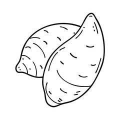 sweet potato icon, sweet potato vector illustration-simple illustration of sweet potato, perfect for sweet potato logos and icons