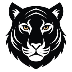 Tiger Head Silhouette – Bold Animal Illustration for Graphic Design and Branding