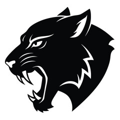 Tiger Head Silhouette – Bold Animal Illustration for Graphic Design and Branding