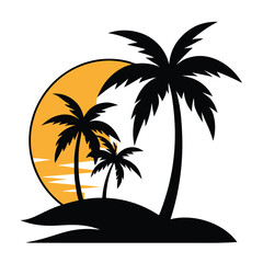 Tropical Twilight Escape: Sunset Over Palm Paradise