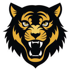 Tiger Head Silhouette – Bold Animal Illustration for Graphic Design and Branding