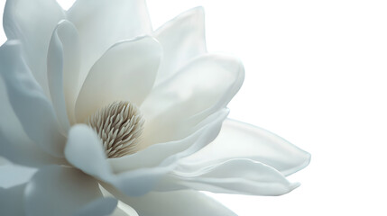 Obraz premium Close-up Beautiful White Magnolia Flower Delicate Petals Botanical Nature Photography