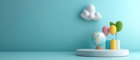 Virtual whiteboard with global trends and AIenhanced opportunity zones, used by business planners, 3D illustration