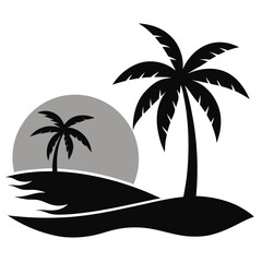 Tropical Twilight Escape: Sunset Over Palm Paradise