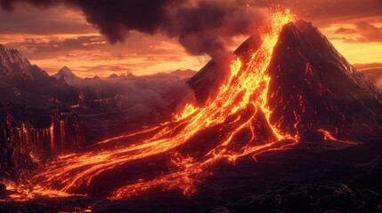 Fototapeta premium Eruption of a Volcano