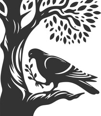 Pigeon bird silhouette vector