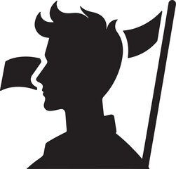 Human profile with flag vector