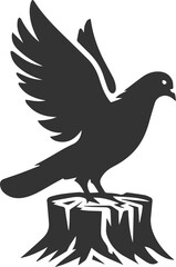 Pigeon bird silhouette vector
