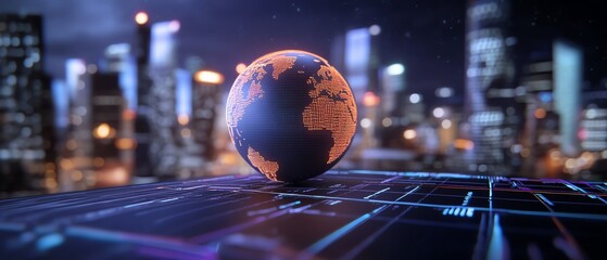 Virtual whiteboard with global trends and AIenhanced opportunity zones, used by business planners, 3D illustration