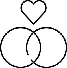 wedding rings vector icon