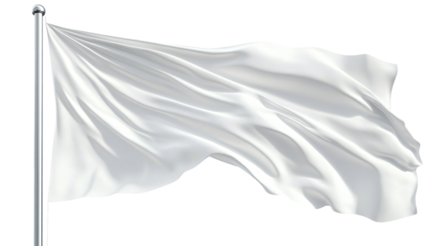 Elegant White Flag Fluttering Smoothly with Folds for Graphic Design Projects
