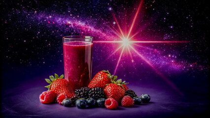 Mixed Juice Glowing at the Core of a Luminous Violet Star
