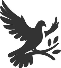 Pigeon bird silhouette vector