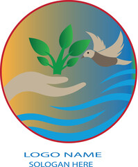 Fototapeta premium Environment logo icon vector .