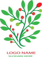Botanical flower logo icon vector .