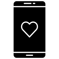 mobile phone with heart icon