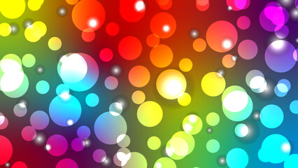 Blurred colorful dots giving an abstract light effect. Multicolored circular glow in smooth digital transitions. A fusion of vibrant orbs in digital motion. bokeh style light overlays.