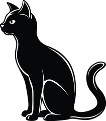 Cat silhouette vector designs 24